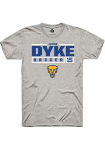 Zahir Dyke  Pitt Panthers Ash Rally NIL Stacked Box Short Sleeve T Shirt