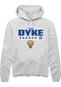 Zahir Dyke  Rally Pitt Panthers Mens White NIL Stacked Box Long Sleeve Hoodie