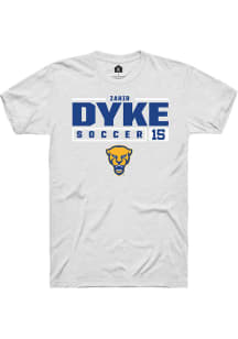 Zahir Dyke  Pitt Panthers White Rally NIL Stacked Box Short Sleeve T Shirt