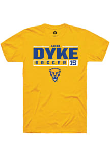 Zahir Dyke  Pitt Panthers Gold Rally NIL Stacked Box Short Sleeve T Shirt