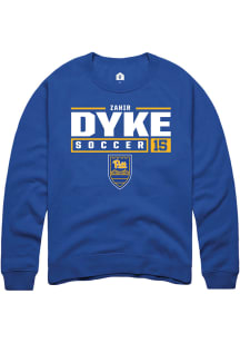 Zahir Dyke  Rally Pitt Panthers Mens Blue NIL Stacked Box Long Sleeve Crew Sweatshirt