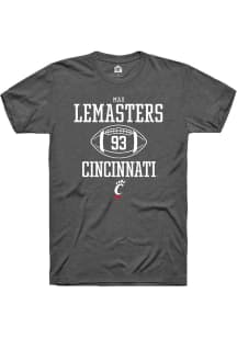 Max Lemasters  Cincinnati Bearcats Dark Grey Rally NIL Sport Icon Short Sleeve T Shirt