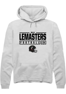 Max Lemasters  Rally Cincinnati Bearcats Mens White NIL Stacked Box Long Sleeve Hoodie