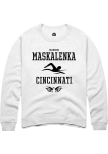 Maksim Maskalenka  Rally Cincinnati Bearcats Mens White NIL Sport Icon Long Sleeve Crew Sweatshirt