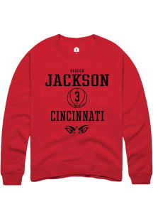 Reagan Jackson  Rally Cincinnati Bearcats Mens Red NIL Sport Icon Long Sleeve Crew Sweatshirt
