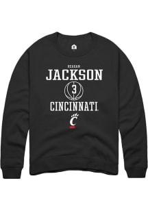 Reagan Jackson  Rally Cincinnati Bearcats Mens Black NIL Sport Icon Long Sleeve Crew Sweatshirt