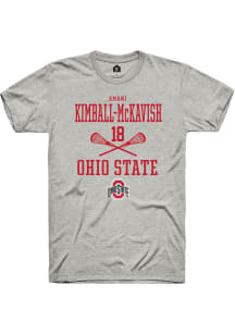 Amani Kimball-McKavish  Ohio State Buckeyes Ash Rally NIL Sport Icon Short Sleeve T Shirt