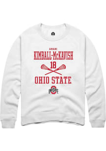 Amani Kimball-McKavish  Rally Ohio State Buckeyes Mens White NIL Sport Icon Long Sleeve Crew Sweat..