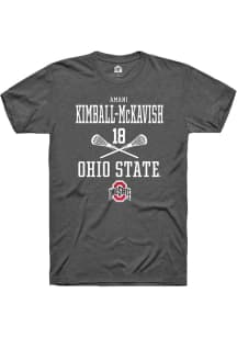 Amani Kimball-McKavish  Ohio State Buckeyes Dark Grey Rally NIL Sport Icon Short Sleeve T Shirt