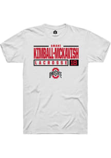 Amani Kimball-McKavish  Ohio State Buckeyes White Rally NIL Stacked Box Short Sleeve T Shirt
