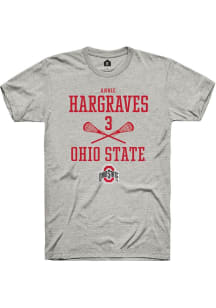 Annie Hargraves  Ohio State Buckeyes Ash Rally NIL Sport Icon Short Sleeve T Shirt