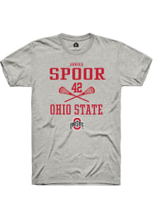Annika Spoor  Ohio State Buckeyes Ash Rally NIL Sport Icon Short Sleeve T Shirt