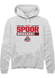 Annika Spoor  Rally Ohio State Buckeyes Mens White NIL Stacked Box Long Sleeve Hoodie