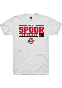 Annika Spoor  Ohio State Buckeyes White Rally NIL Stacked Box Short Sleeve T Shirt