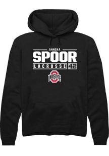 Annika Spoor  Rally Ohio State Buckeyes Mens Black NIL Stacked Box Long Sleeve Hoodie