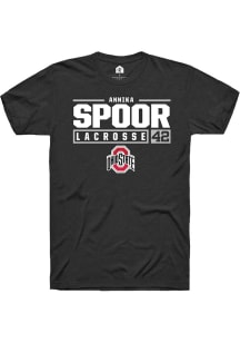 Annika Spoor  Ohio State Buckeyes Black Rally NIL Stacked Box Short Sleeve T Shirt