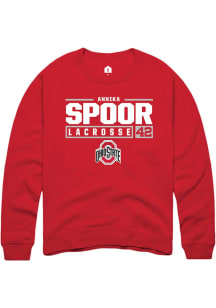Annika Spoor  Rally Ohio State Buckeyes Mens Red NIL Stacked Box Long Sleeve Crew Sweatshirt