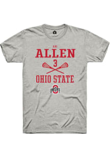 Ari Allen  Ohio State Buckeyes Ash Rally NIL Sport Icon Short Sleeve T Shirt