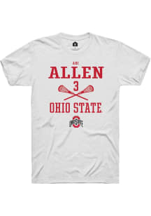 Ari Allen  Ohio State Buckeyes White Rally NIL Sport Icon Short Sleeve T Shirt