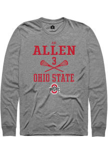 Ari Allen  Ohio State Buckeyes Graphite Rally NIL Sport Icon Long Sleeve T Shirt
