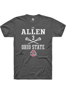 Ari Allen  Ohio State Buckeyes Dark Grey Rally NIL Sport Icon Short Sleeve T Shirt