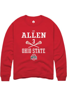 Ari Allen  Rally Ohio State Buckeyes Mens Red NIL Sport Icon Long Sleeve Crew Sweatshirt