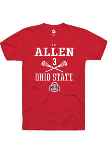 Ari Allen  Ohio State Buckeyes Red Rally NIL Sport Icon Short Sleeve T Shirt