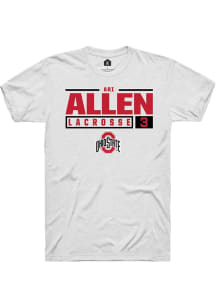 Ari Allen  Ohio State Buckeyes White Rally NIL Stacked Box Short Sleeve T Shirt
