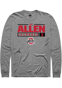 Ari Allen  Ohio State Buckeyes Graphite Rally NIL Stacked Box Long Sleeve T Shirt