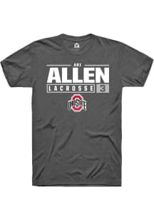 Ari Allen  Ohio State Buckeyes Dark Grey Rally NIL Stacked Box Short Sleeve T Shirt
