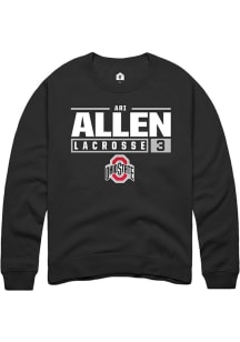 Ari Allen  Rally Ohio State Buckeyes Mens Black NIL Stacked Box Long Sleeve Crew Sweatshirt