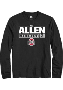 Ari Allen  Ohio State Buckeyes Black Rally NIL Stacked Box Long Sleeve T Shirt