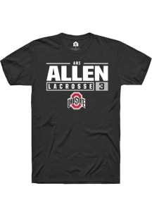 Ari Allen  Ohio State Buckeyes Black Rally NIL Stacked Box Short Sleeve T Shirt