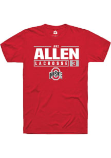 Ari Allen  Ohio State Buckeyes Red Rally NIL Stacked Box Short Sleeve T Shirt