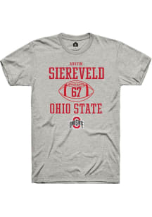 Austin Siereveld  Ohio State Buckeyes Ash Rally NIL Sport Icon Short Sleeve T Shirt