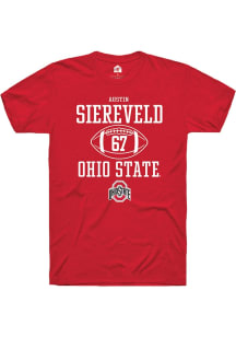 Austin Siereveld  Ohio State Buckeyes Red Rally NIL Sport Icon Short Sleeve T Shirt