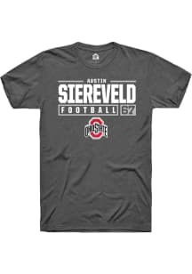 Austin Siereveld  Ohio State Buckeyes Dark Grey Rally NIL Stacked Box Short Sleeve T Shirt