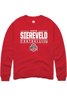 Austin Siereveld  Rally Ohio State Buckeyes Mens Red NIL Stacked Box Long Sleeve Crew Sweatshirt