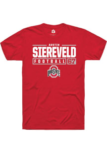 Austin Siereveld  Ohio State Buckeyes Red Rally NIL Stacked Box Short Sleeve T Shirt