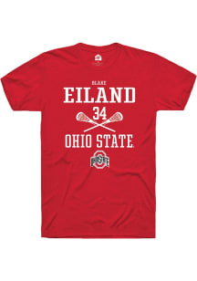 Blake Eiland  Ohio State Buckeyes Red Rally NIL Sport Icon Short Sleeve T Shirt