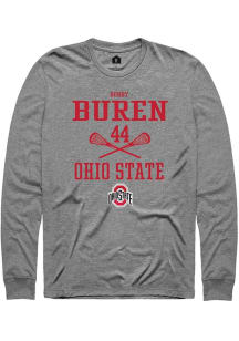 Bobby Van Buren  Ohio State Buckeyes Graphite Rally NIL Sport Icon Long Sleeve T Shirt