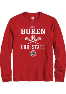 Bobby Van Buren  Ohio State Buckeyes Red Rally NIL Sport Icon Long Sleeve T Shirt