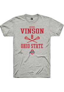 Brooke Vinson  Ohio State Buckeyes Ash Rally NIL Sport Icon Short Sleeve T Shirt