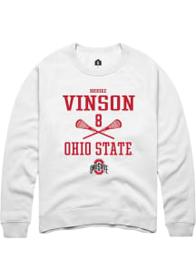 Brooke Vinson  Rally Ohio State Buckeyes Mens White NIL Sport Icon Long Sleeve Crew Sweatshirt