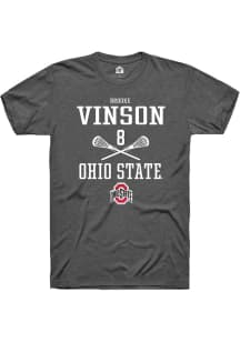 Brooke Vinson  Ohio State Buckeyes Dark Grey Rally NIL Sport Icon Short Sleeve T Shirt