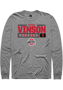 Brooke Vinson  Ohio State Buckeyes Graphite Rally NIL Stacked Box Long Sleeve T Shirt