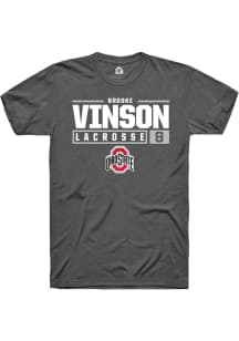 Brooke Vinson  Ohio State Buckeyes Dark Grey Rally NIL Stacked Box Short Sleeve T Shirt