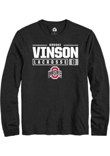 Brooke Vinson  Ohio State Buckeyes Black Rally NIL Stacked Box Long Sleeve T Shirt