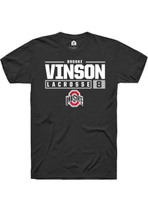 Brooke Vinson  Ohio State Buckeyes Black Rally NIL Stacked Box Short Sleeve T Shirt