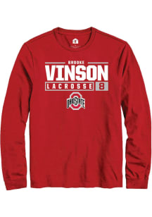Brooke Vinson  Ohio State Buckeyes Red Rally NIL Stacked Box Long Sleeve T Shirt